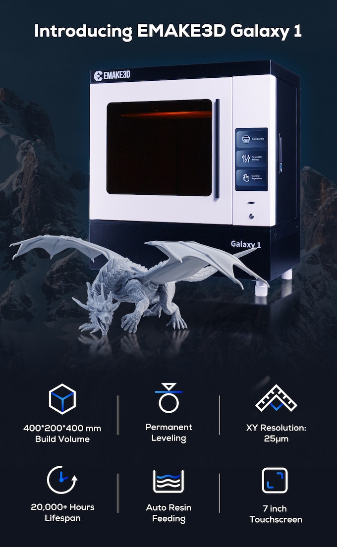 Emake3D Galaxy 1 :17英寸大型SLA 3D打印机 Emake3D Galaxy 1 :17英寸大型SLA 3D打印机