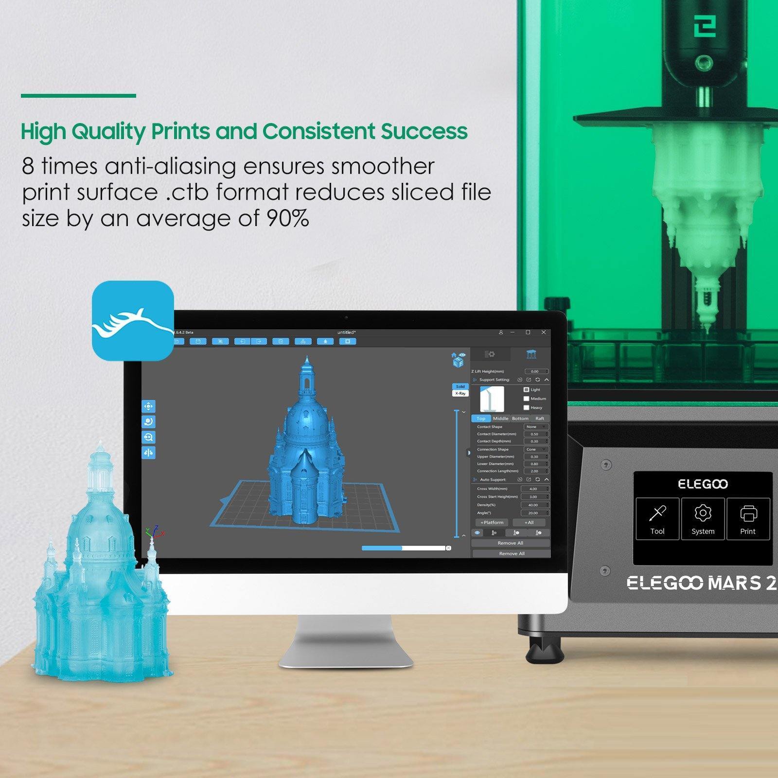 [视频] ELEGOO Mars 2 MSLA  6.08寸2K 光固化3D打印机
